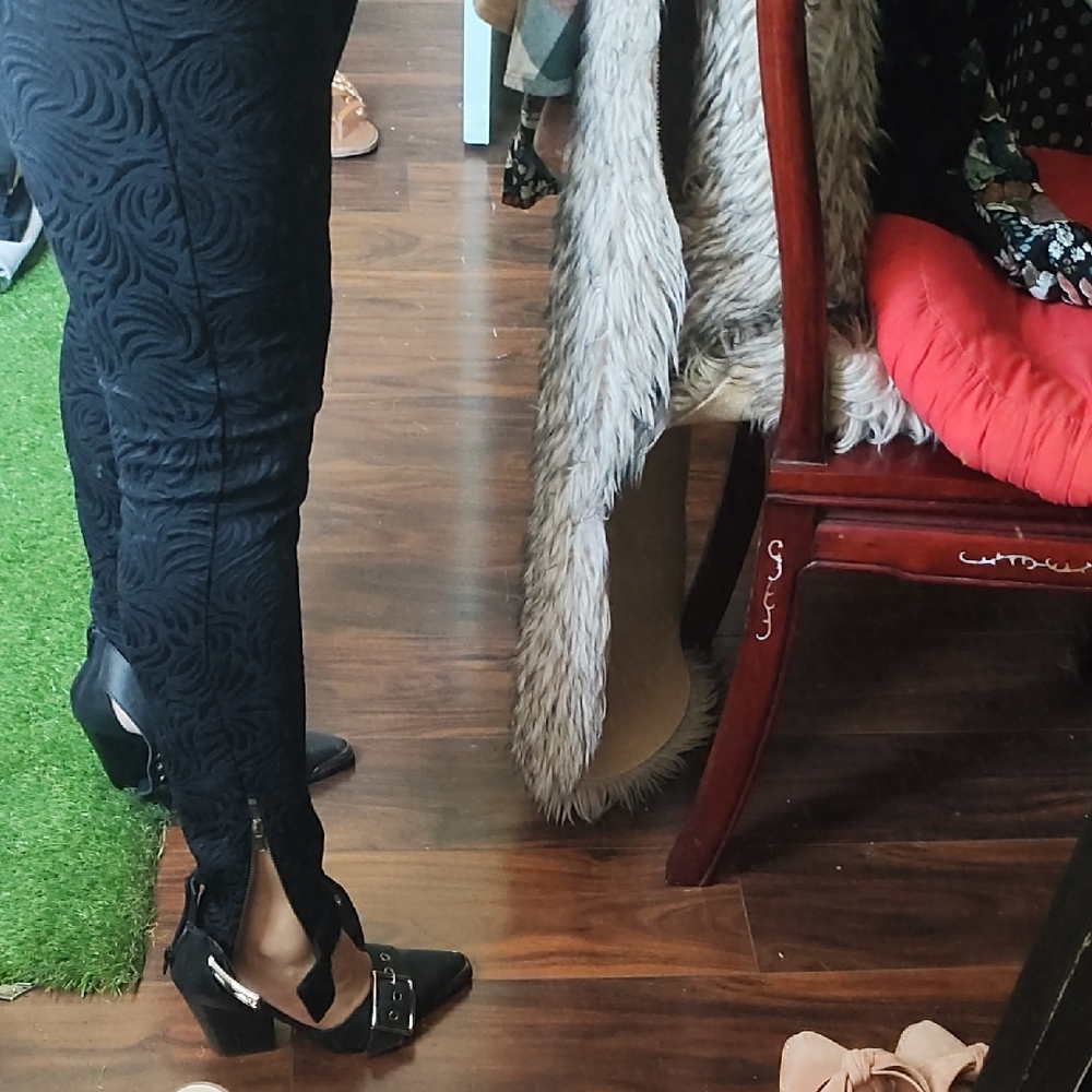Textured Pants Zipper Cuff Bottom